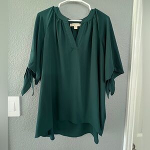 Michael Kors - Teal, short sleeve blouse. Size XL.